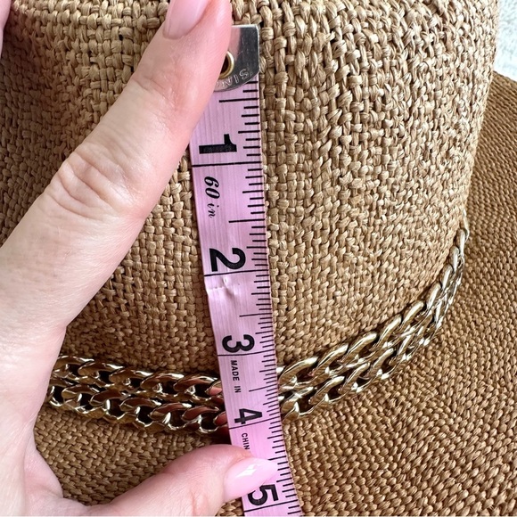 NEW!!! Women straw hat with gold chain main image 4